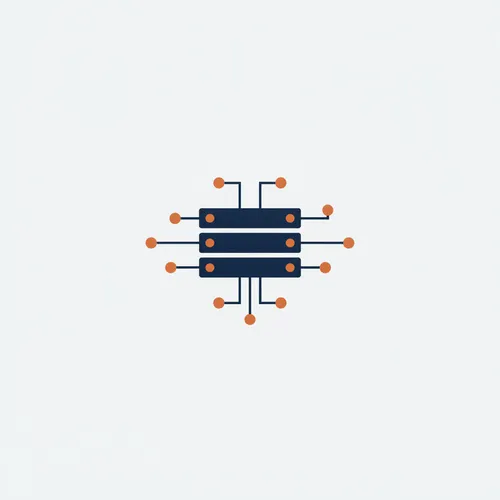 Illustration: vernetzte Backend-Infrastruktur